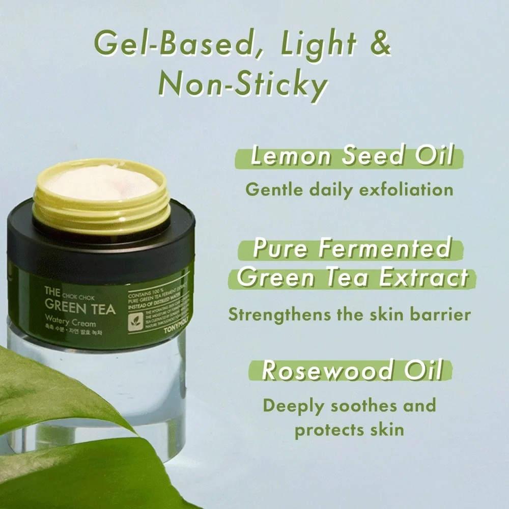 $9❤️‍🔥 LAST 1! TONYMOLY The Chok Chok Green Tea Watery Cream 2PK NEW Moisturizer
